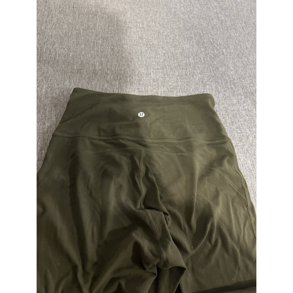 Lululemon Women's High Rise Flare Yoga Pants Olive Green Align Material Sz 6 - Picture 10 of 11